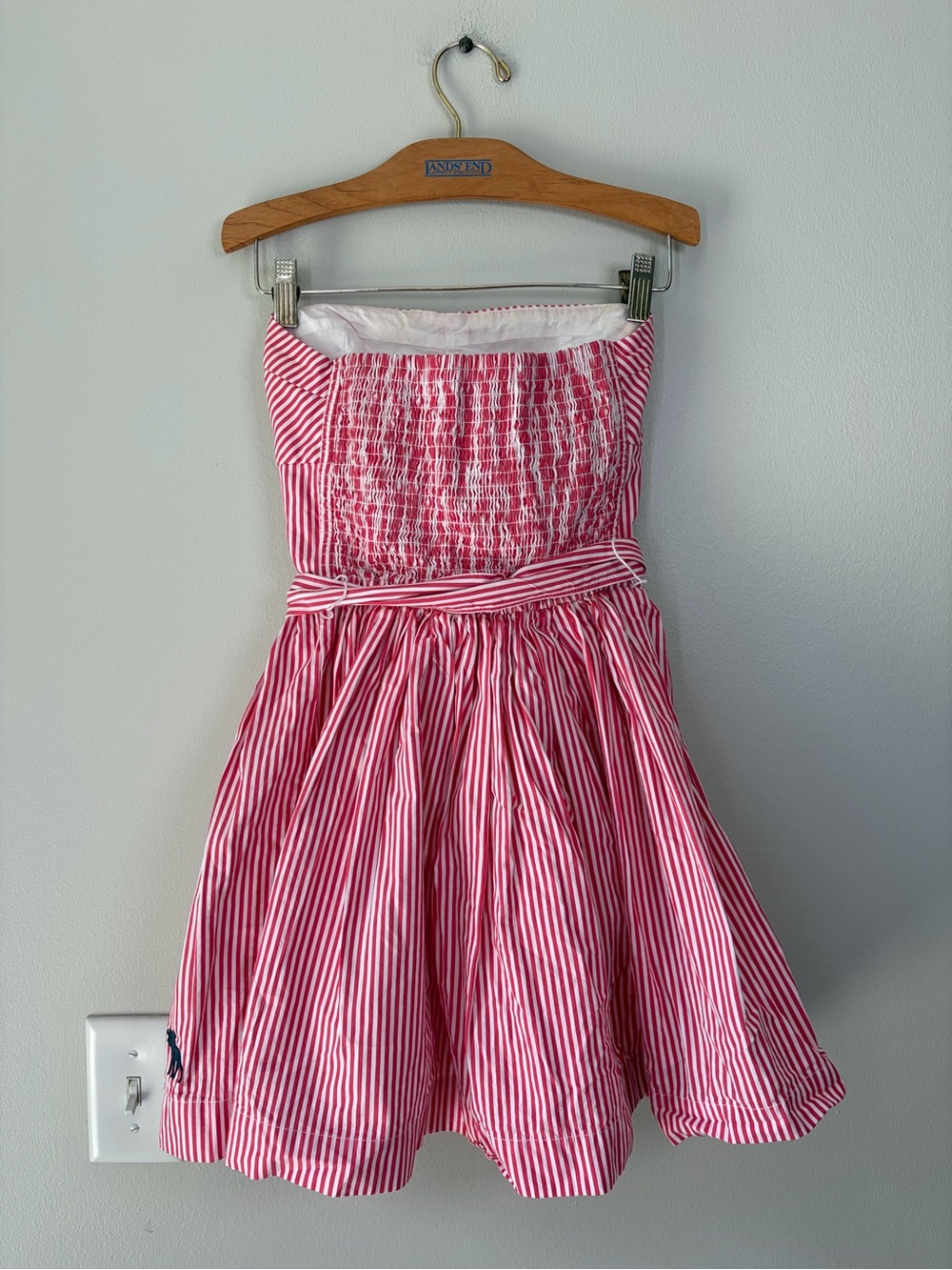 Abercrombie & Fitch Y2K Red and White Striped Strapless Whitney Dress - Picture 2 of 11